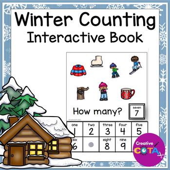 Preview of Winter Kindergarten Math Morning Work Interactive Book Counting Numbers 1-10