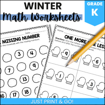 Preview of Winter Kindergarten Math Pack