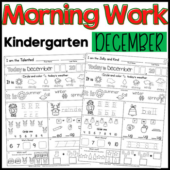 Morning Work Bundle: Kindergarten Winter Packet (Differentiated Common ...