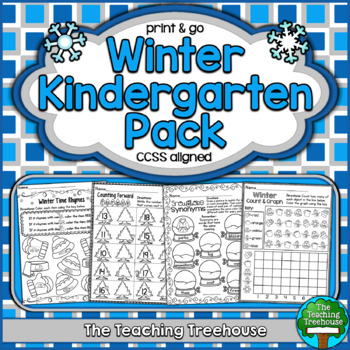 Preview of Winter Kindergarten Pack, No Prep, CCSS Aligned