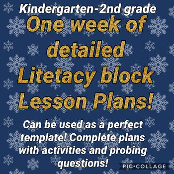 Preview of Winter Kindergarten literacy block lesson plans