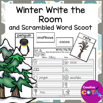 Preview of Occupational Therapy Winter Writing Center Activities Write the Room Scoot