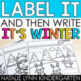 Winter Label and Write Kindergarten Writing Center Worksheets