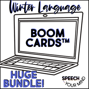 Preview of Winter Language Boom Cards™ Bundle |  Winter Game Shows Stories Sequencing +