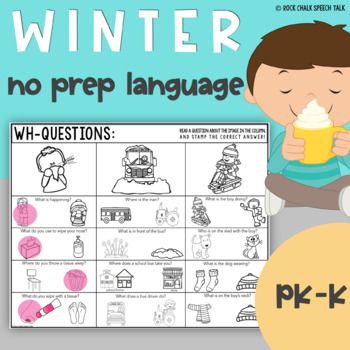Preview of Winter Language No Prep Speech Therapy Activities #bye2020slpsale