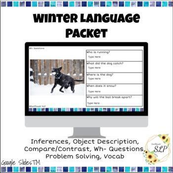 Preview of Digital Winter Language Packet for Speech Therapy
