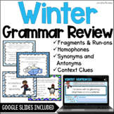 Winter Grammar Task Cards | Digital Winter Grammar Activities