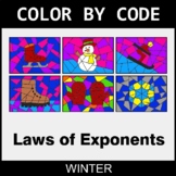Winter: Laws of Exponents - Coloring Worksheets | Color by Code