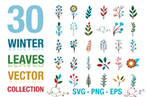 Winter Leaves Collection SVG Bundle
