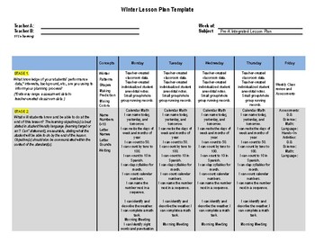 Preview of Winter Lesson Plans and Ideas PreK & Kindergarten