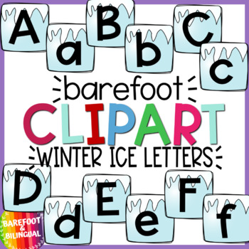 Preview of Winter Letter Clipart Ice Cubes