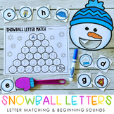 Winter Letter Matching & Beginning Sounds - Feed the Snowman