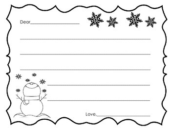 Winter Letter Writing Paper by S Simmons TPT