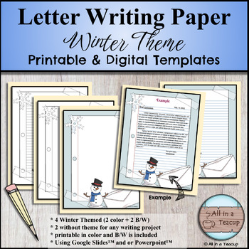 Preview of Winter Letter Writing Paper Digital & Printable Templates