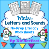 Winter Letters and Sounds No-Prep Literacy Worksheets
