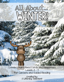 Preview of Winter! Leveled Quick Read Cards and Response Activities