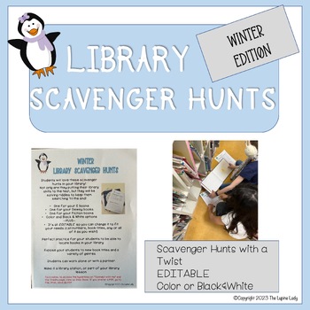 Preview of Winter Library Scavenger Hunts