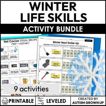 Preview of Winter Life Skills Activities for Special Education Bundle