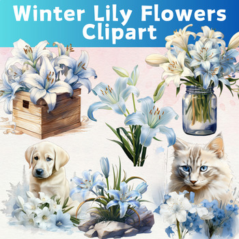 Preview of Winter Lily Flowers Clipart