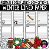 Winter Lined Writing Paper - Primary Lined Paper - Handwri