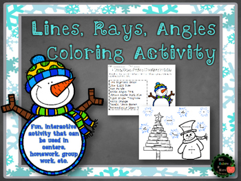 Preview of 4th Grade Geometry Coloring Activity (Lines, Angles, and Rays)