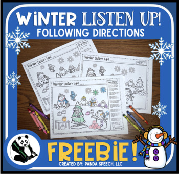 Preview of Winter Listen Up! Following Directions FREEBIE