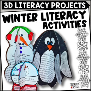 Preview of Winter Literacy Activity Bundle for Upper Grades