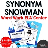 Winter Literacy Center | Synonym Snowman Word Work Activit