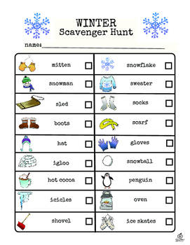 Winter Literacy Center and Winter Scavenger Hunt by The Classroom Creative