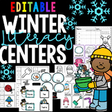 Winter Literacy Centers Kindergarten EDITABLE