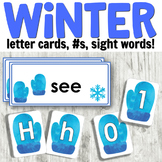 Winter Literacy Centers: Letter Cards, Sight Words, Number