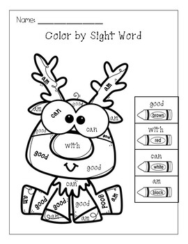 Winter Literacy: Color by Sight Word | Free Preview by Spread Sunshine