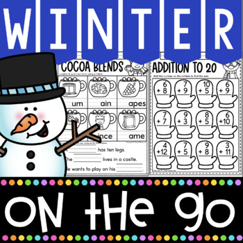 Preview of Winter Literacy & Math No Prep Printables for First Grade!