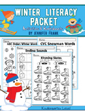 Winter Literacy Pack for Kindergarten: Worksheets and Activities