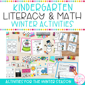 Preview of Winter Kindergarten Literacy and Math Activities Bundle