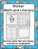Winter Literacy and Math Pack (No-Prep Activities for Kind