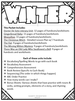 Winter Literary Unit Bundle: Includes Resources for 7 Books | TpT