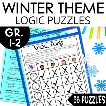 Preview of Winter Logic Puzzles - Critical Thinking Early Finishers Enrichment Activities