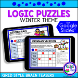 Winter Logic Puzzles with Grids | for Google Classroom | D