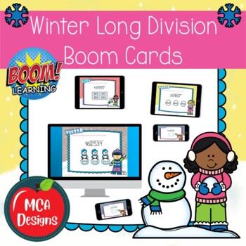 Preview of Winter Long Division Boom Cards