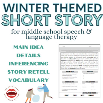 Preview of Winter Main Idea, Inferencing, Details, Retell & Vocabulary: Speech Therapy