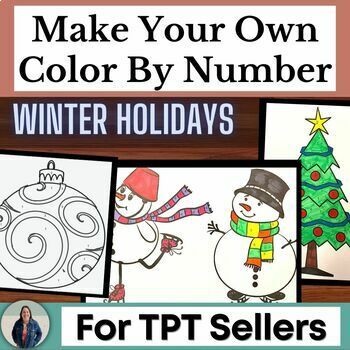 Preview of Winter Make Your Own Color By Number Clipart with Christmas and Hanukkah