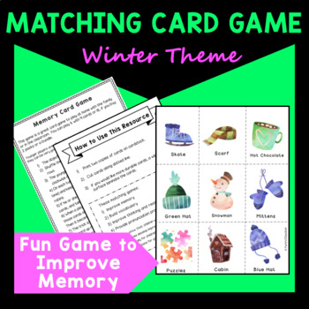 Preview of Winter Matching Card Game to Improve Memory and Vocabulary ages 3 through 9