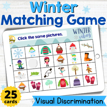 Preview of Winter Matching Game Visual Discrimination Boom Cards