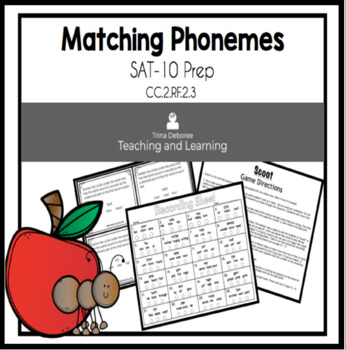 Preview of Standford 10 Test Prep Matching Phonemes Task Cards for 2nd Grade ELA Test Prep
