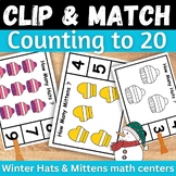 Winter Matching number to quantities Math Task cards count
