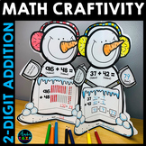 Winter Math 2 Digit Addition Craft | Snowman with and with