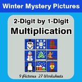 Winter: 2-Digit by 1-Digit Multiplication Color-By-Number 