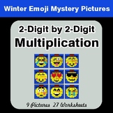 2-Digit by 2-Digit Multiplication Color-By-Number Winter M