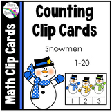 Winter Activities Snowman Counting Clip Cards